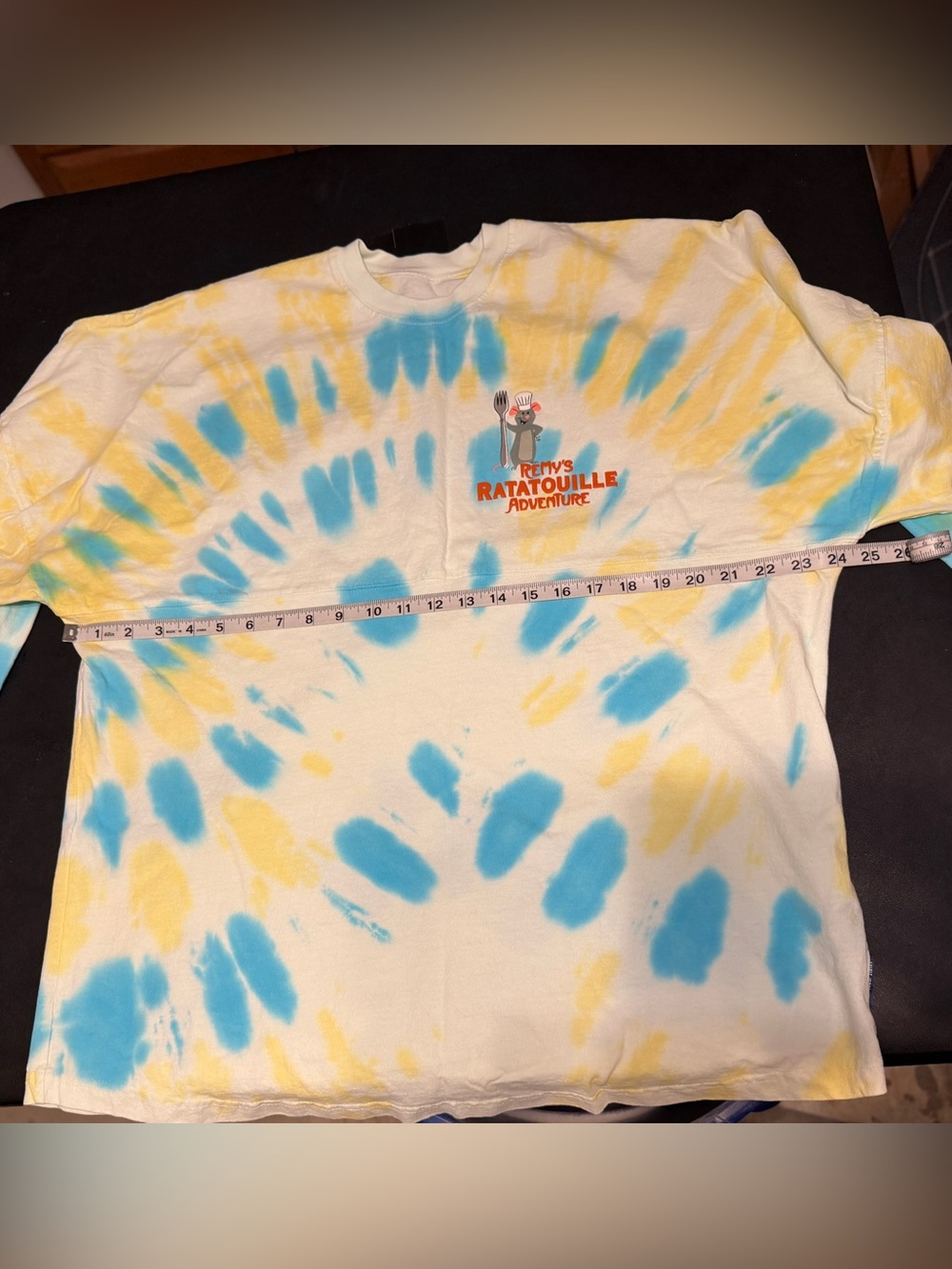 Disney Tie-Dye Remy's Ratatouille Adventure Crewneck - White, Blue & Yellow